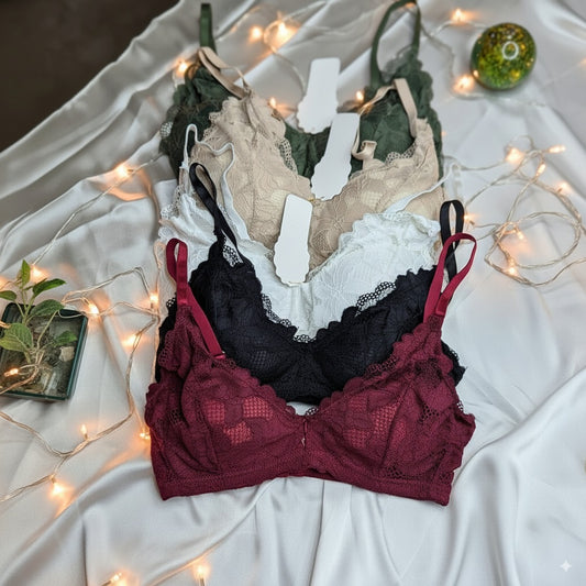 Women Sexy flower Lace Bras Top Comfortable Bralette