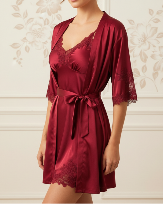 5 pcs Non Padded Pure Silk Pajama Set Cami Top Nightgown