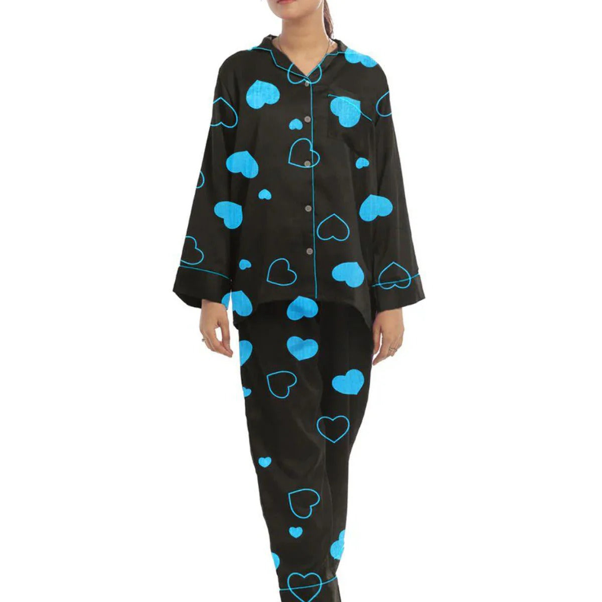 Summer Cooling Linen 2-Piece Pajama Set With Scrunchie