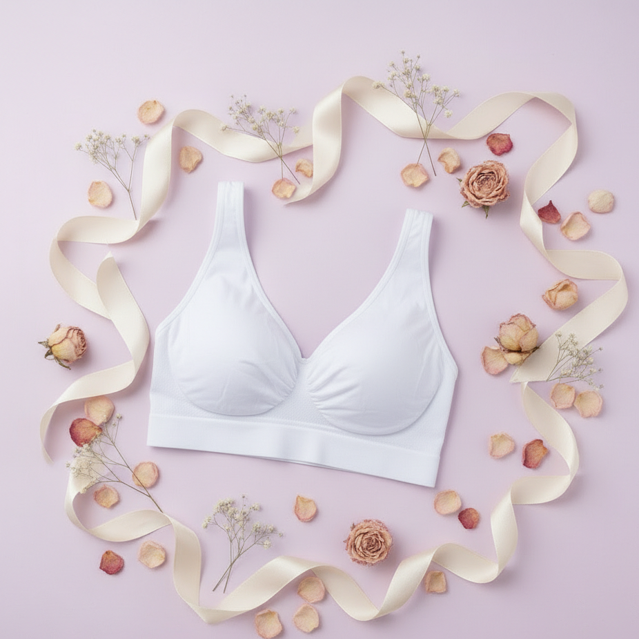 White Soft stretch women padded bra Pakistan collection in neutral colors.
