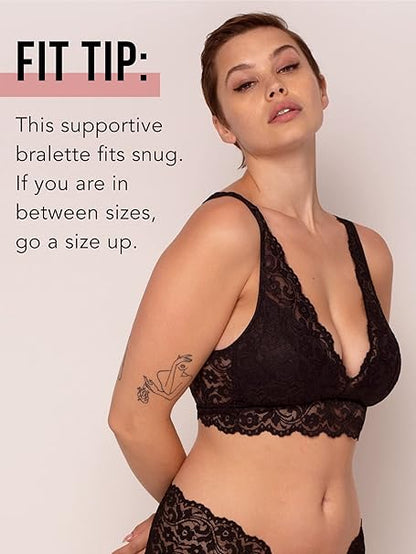 Smart & Sexy Women's Signature Lace Deep V Neck Wireless Bralette