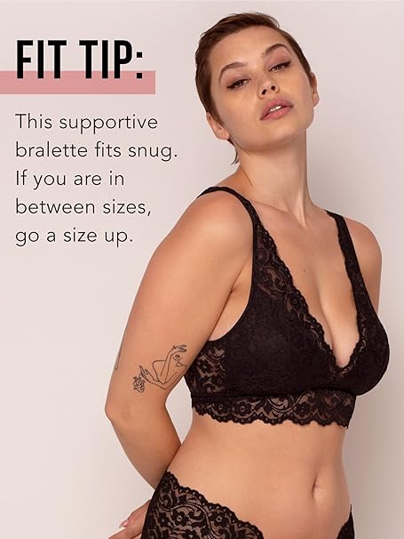 Smart & Sexy Women's Signature Lace Deep V Neck Wireless Bralette