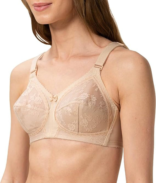 Doreena Full-Cup Non-Wired, Non-Padded Bra - Soft Net Fabric