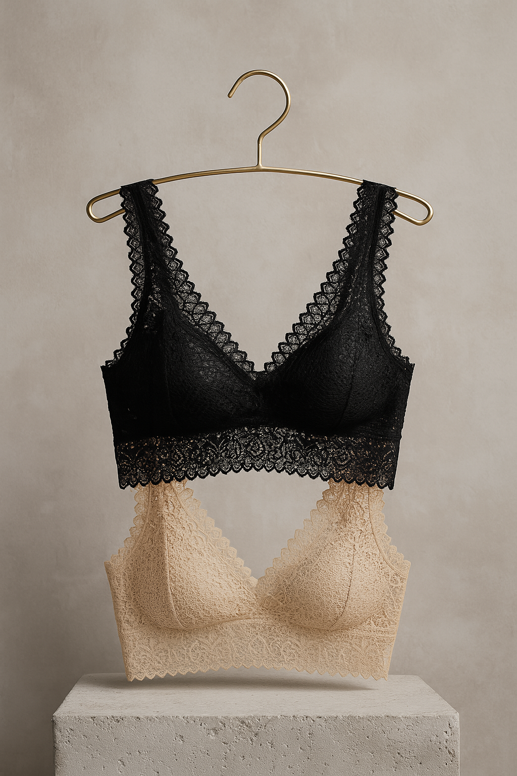 Floral Lace Bralette Padded Wireless Bra