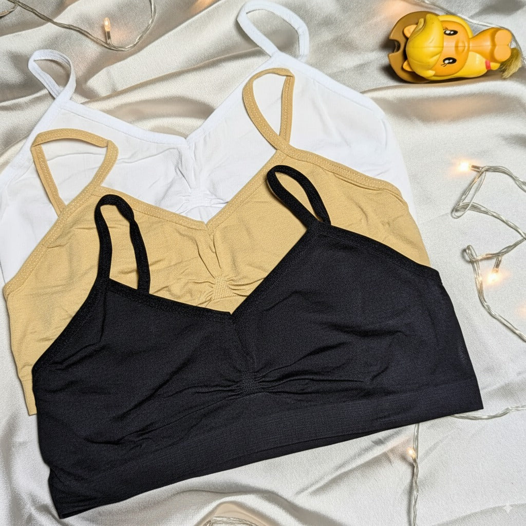 Half Body Plain Camisoles for Little Teenage Girls, Cotton Inner Wear Vest