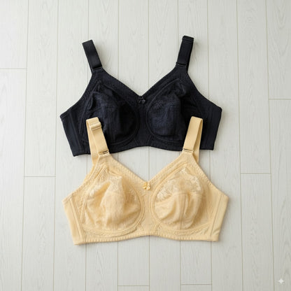 Doreena Full-Cup Non-Wired, Non-Padded Bra - Soft Net Fabric