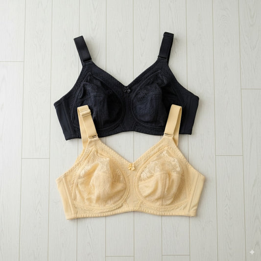 Doreena Full-Cup Non-Wired, Non-Padded Bra - Soft Net Fabric