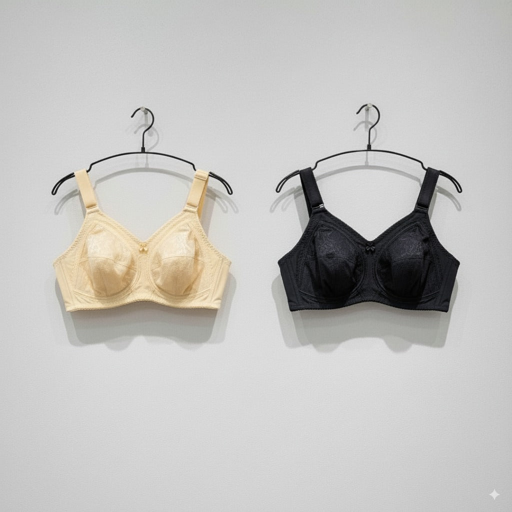 Doreena Full-Cup Non-Wired, Non-Padded Bra - Soft Net Fabric