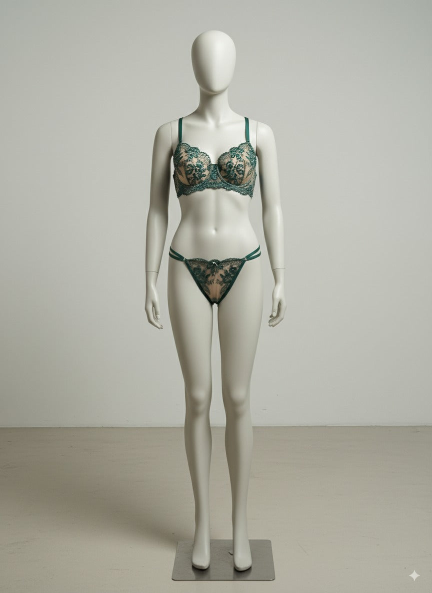 Floral Embroidery Lingerie Set