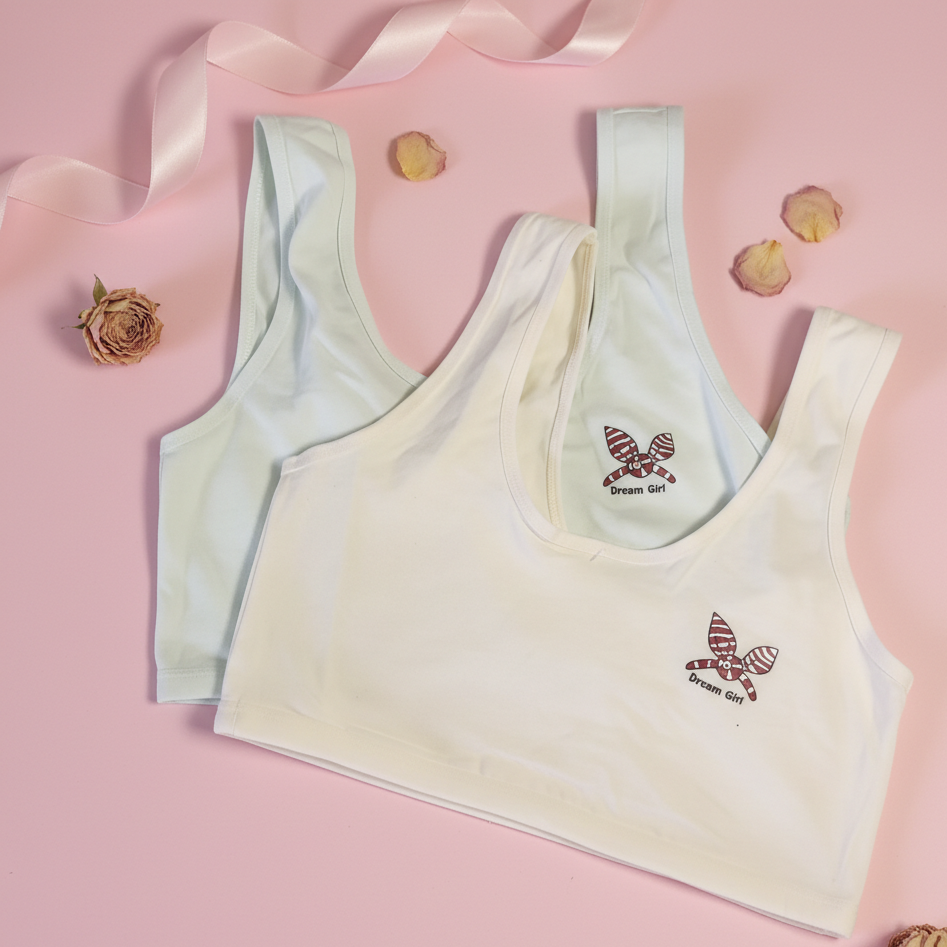 Teenager Training Bras for Girls Age 10-16, Soft Cotton, Padded and Non-Padded