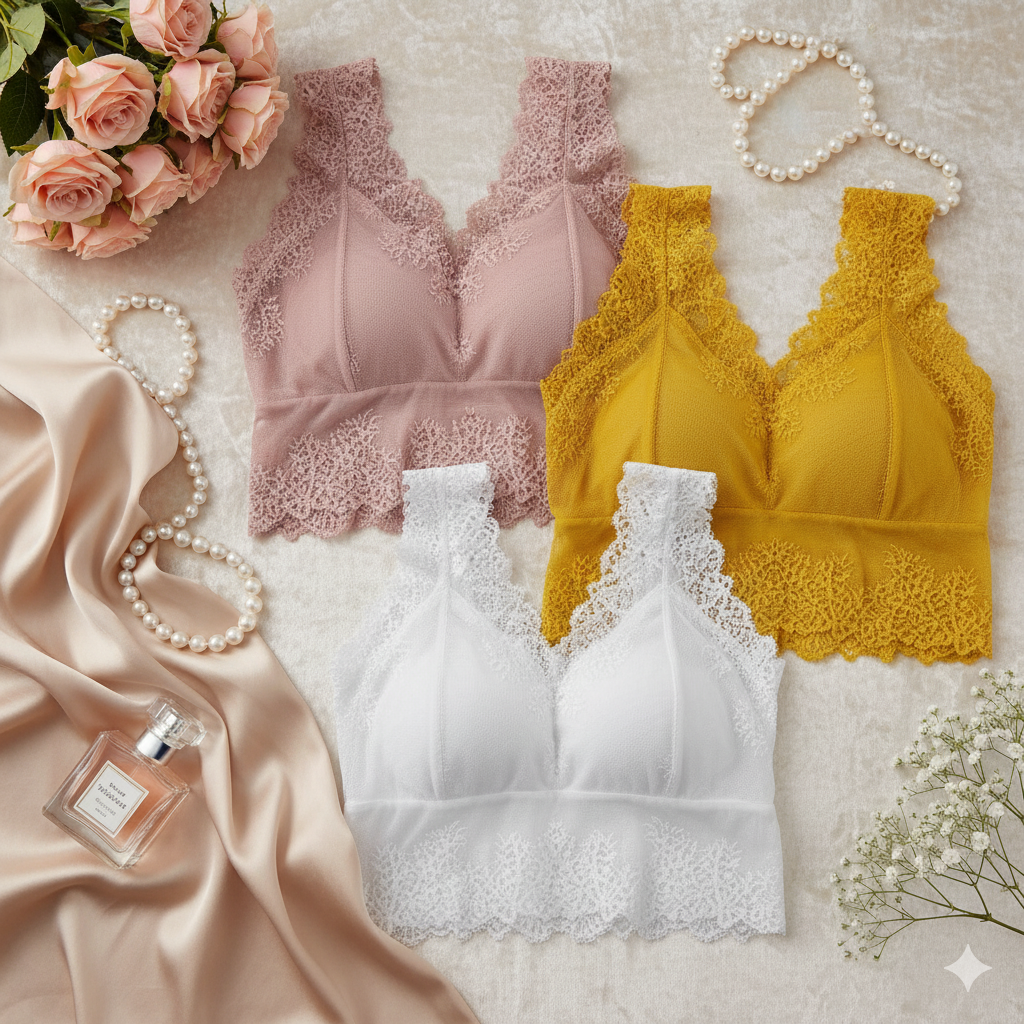 Women’s Lace Camisole – Mix Design Padded Camisole Blouse | Elegant & Comfortable Fit