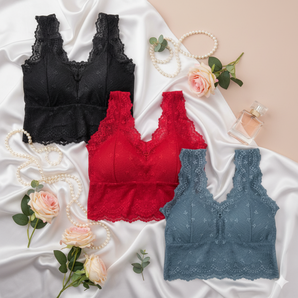 Women’s Lace Camisole – Mix Design Padded Camisole Blouse | Elegant & Comfortable Fit