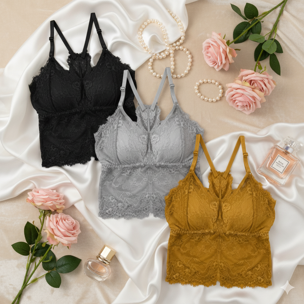 Women’s Lace Camisole – Mix Design Padded Camisole Blouse | Elegant & Comfortable Fit