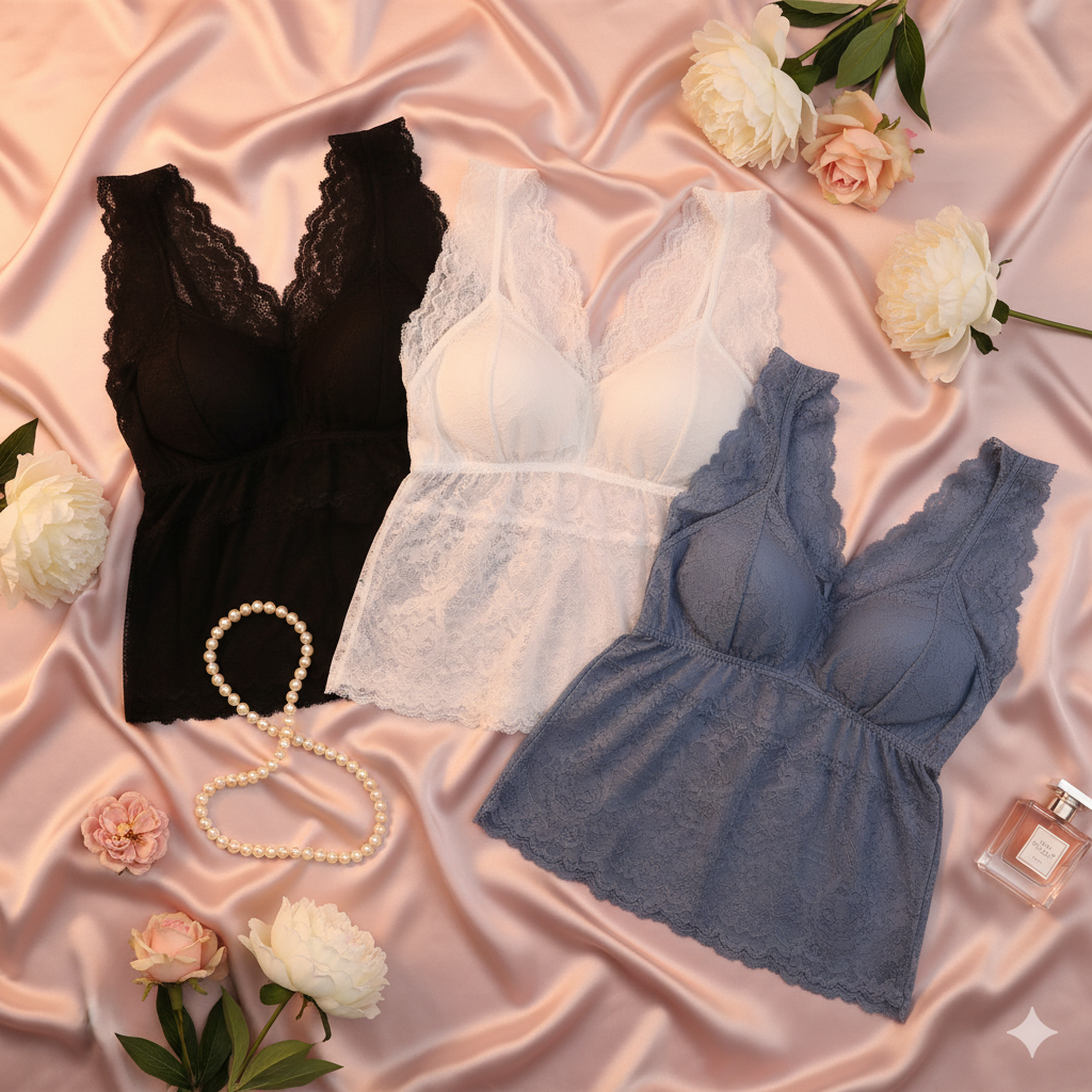 Women’s Lace Camisole – Mix Design Padded Camisole Blouse | Elegant & Comfortable Fit