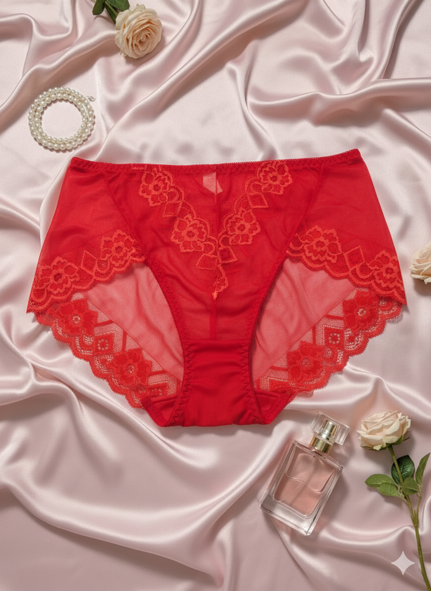 Net Silk Panties Women's Mid-waist Traceless Lace Women's Briefs