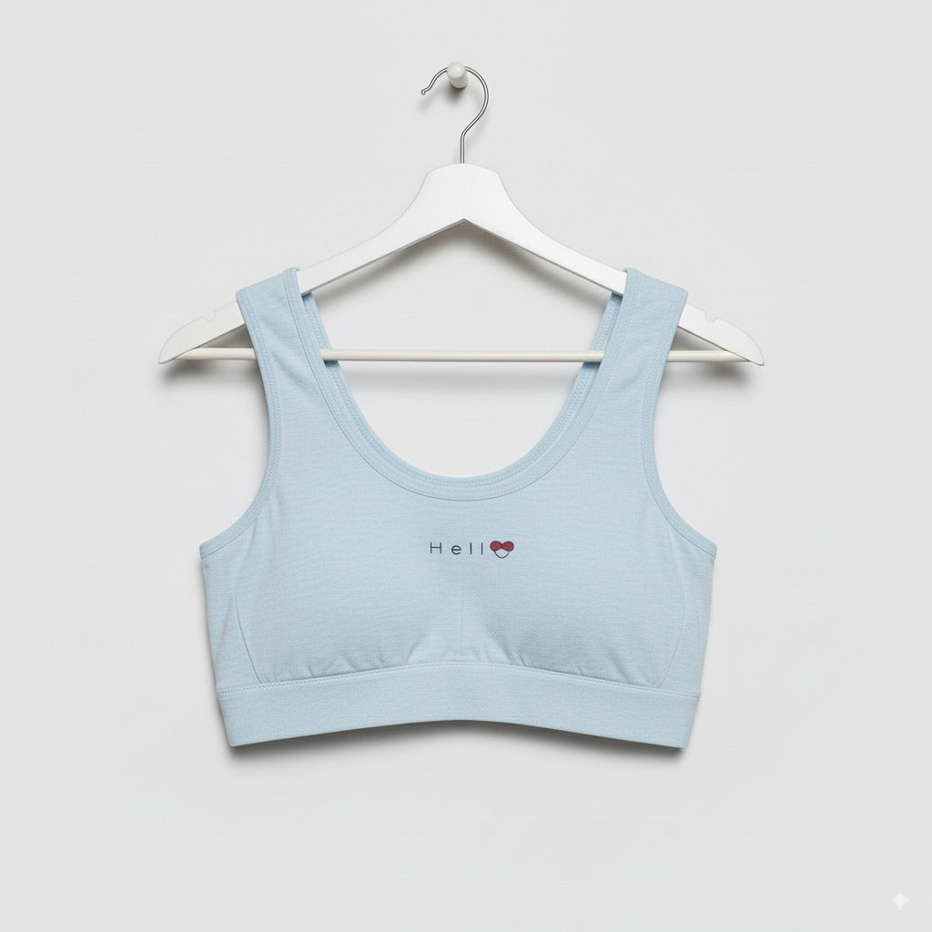 Teenager Training Bras for Girls Age 10-20, Soft Cotton, Padded and Non-Padded, Comfortable Puberty Bras, Free Size, Stylish, and Durable