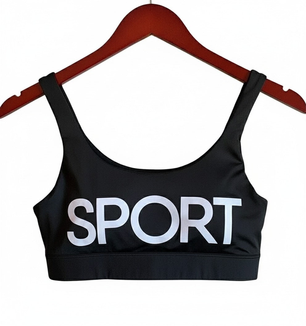 Victoria Secret Victoria Sports. SpellOut Wire Fee Bra SZ Medium Black White
