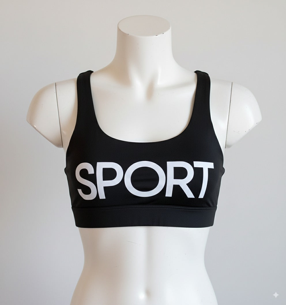Victoria Secret Victoria Sports. SpellOut Wire Fee Bra SZ Medium Black White