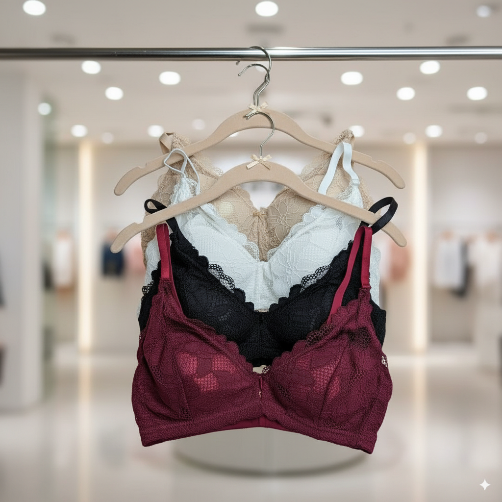 Women Sexy Padded flower Lace Bras Top Comfortable Bra
