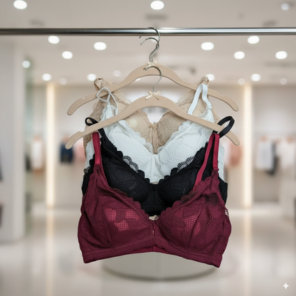 Women Sexy Padded flower Lace Bras Top Comfortable Bra
