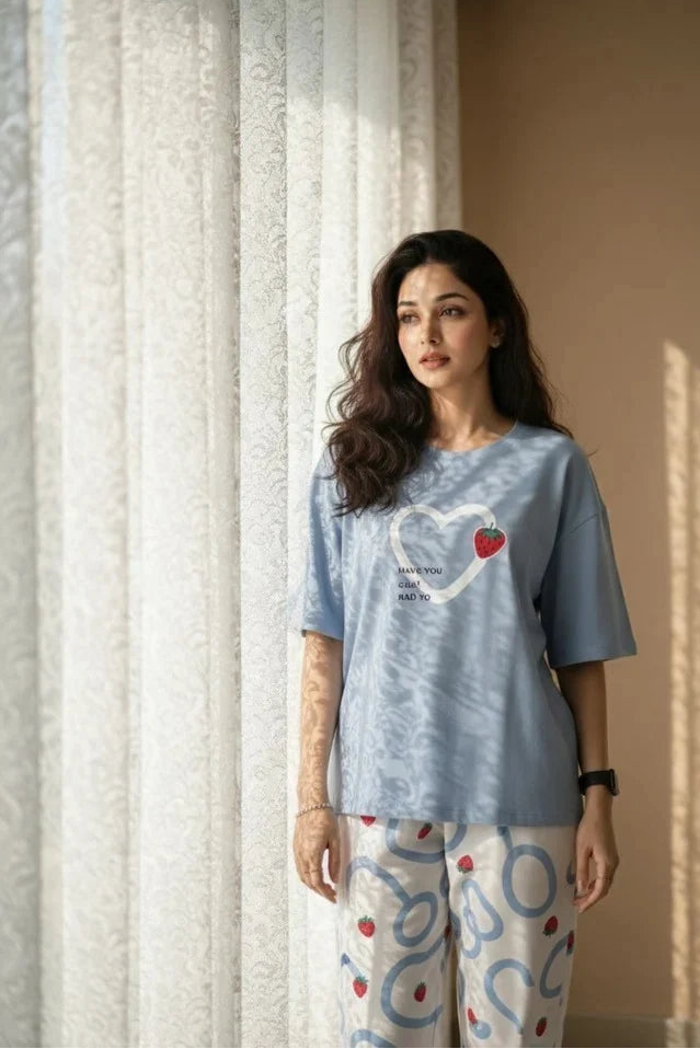 Trending Women's Night Suit Set – Soft Cotton Pajama Set with Top & Trouser | 15 Designs