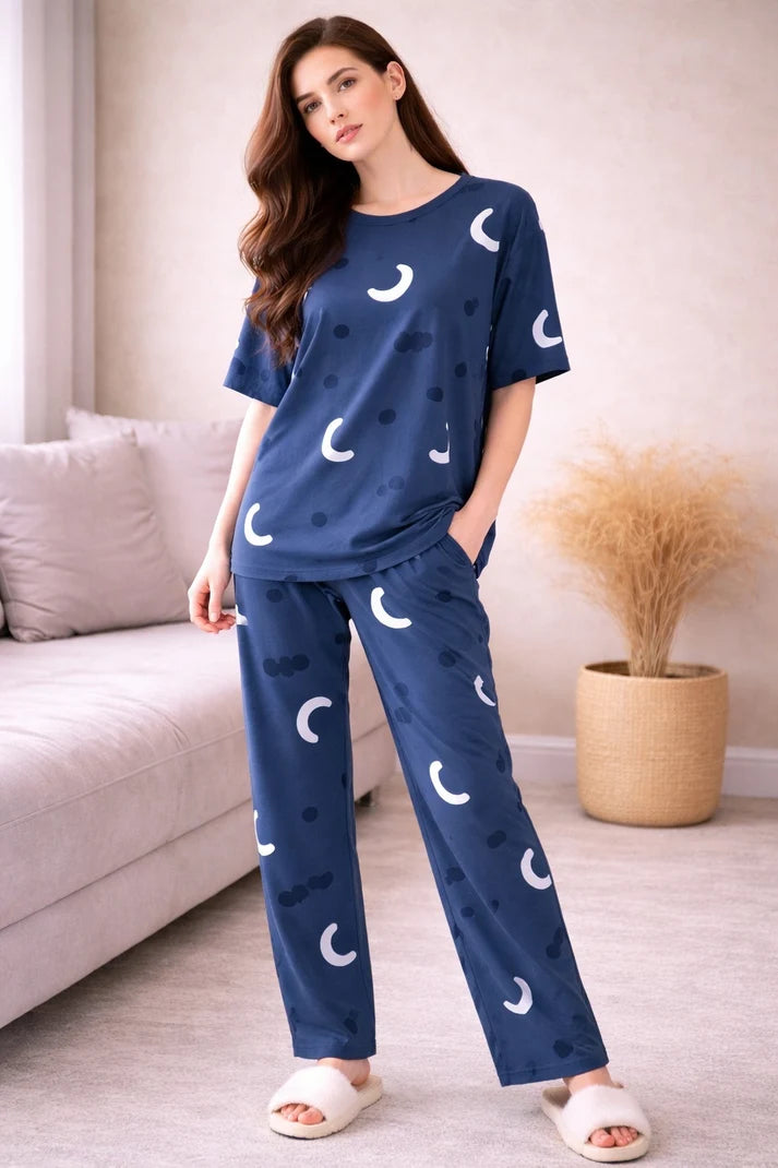 Trending Women's Night Suit Set – Soft Cotton Pajama Set with Top & Trouser | 15 Designs