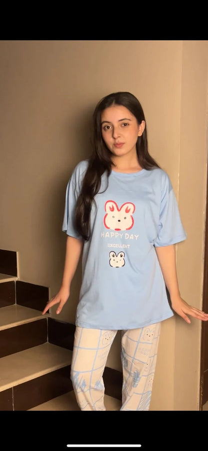 Trending Women's Night Suit Set – Soft Cotton Pajama Set with Top & Trouser | 15 Designs