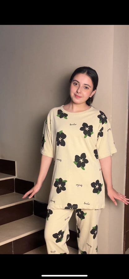 Cozy Floral Dreams Women’s Cotton Nightwear Set