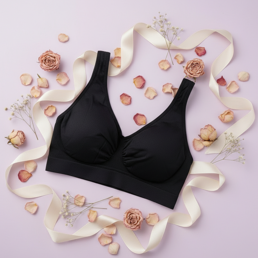 Close-up of comfortable wireless padded bra in Pakistan by Blush & Lace