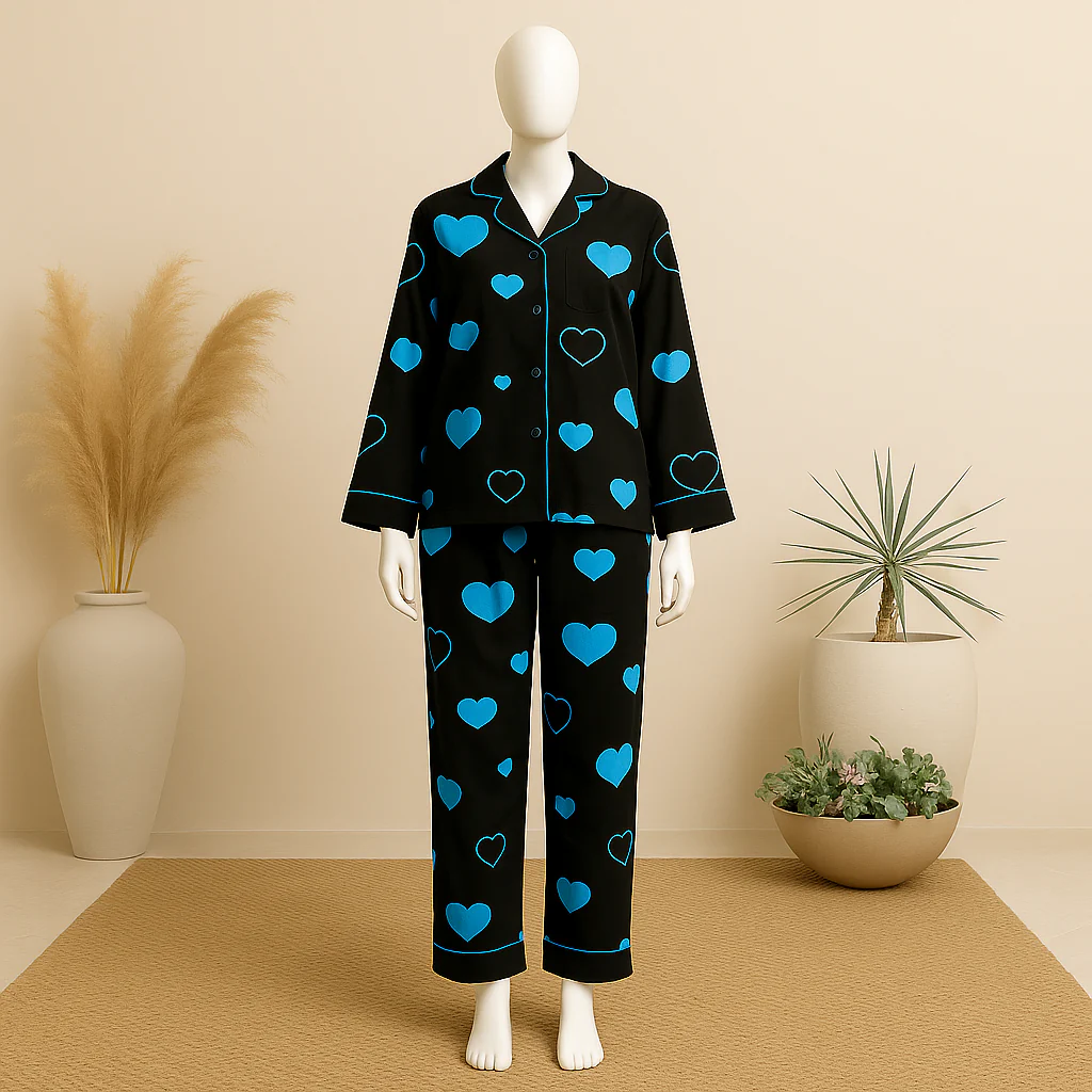 Summer Cooling Linen 2-Piece Pajama Set With Scrunchie