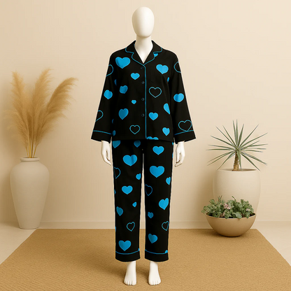 Summer Cooling Linen 2-Piece Pajama Set With Scrunchie