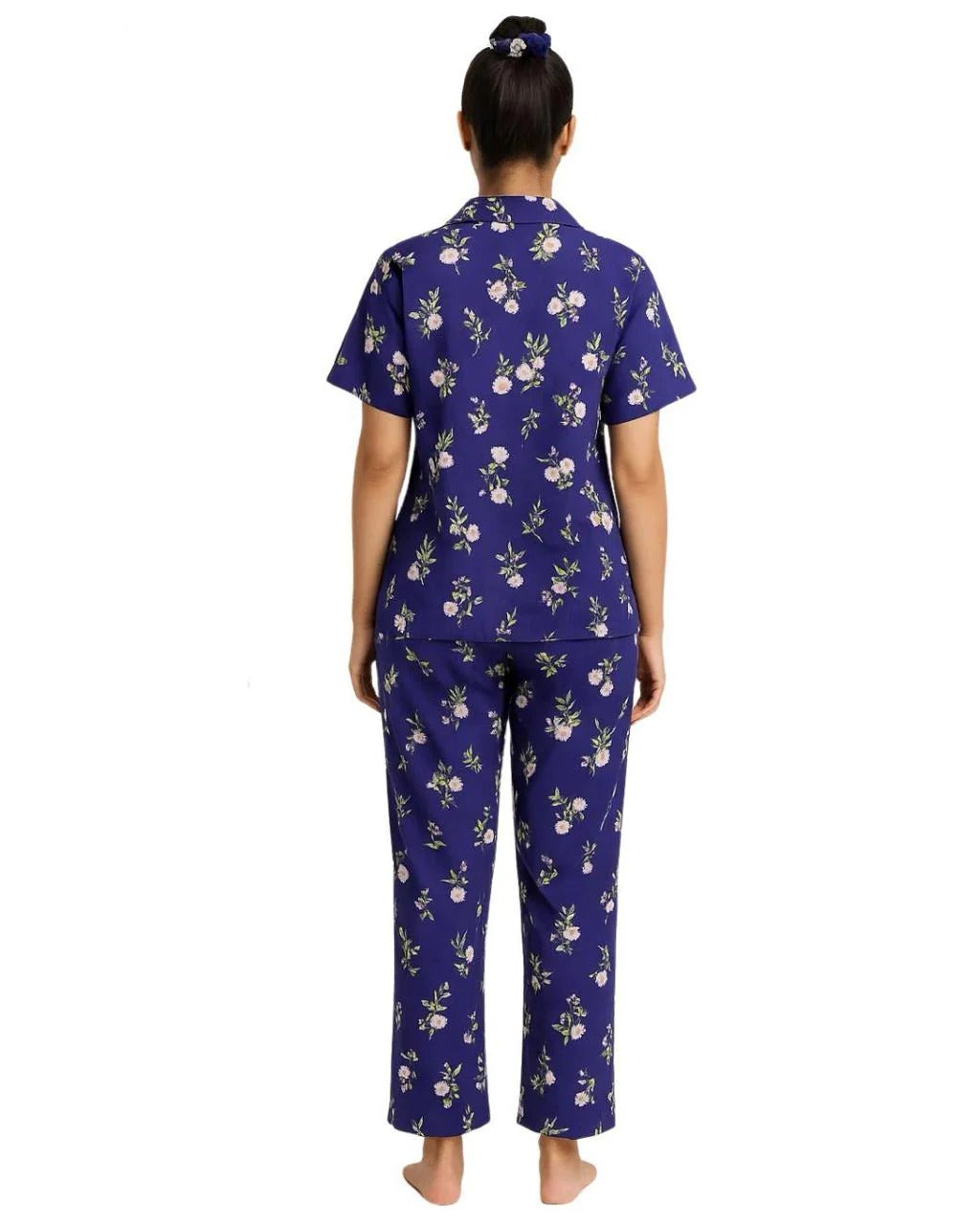 Summer Cooling Linen 2-Piece Pajama Set With Scrunchie