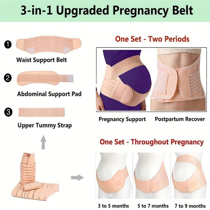 3 in 1 Pregnancy Back Support Belt Support Child Weight and Relieve Back Pressure