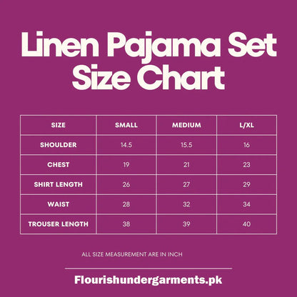 Summer Cooling Linen 2-Piece Pajama Set With Scrunchie