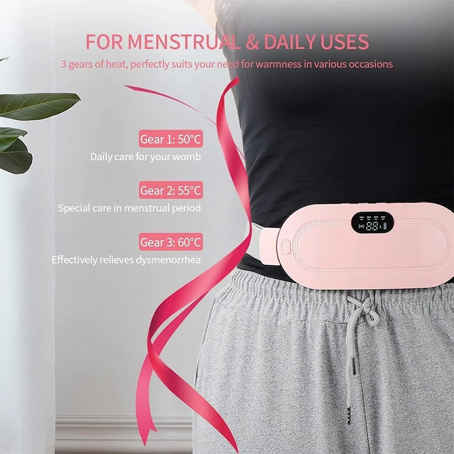 Period Cramp Relief Electric Heating Belt Massager