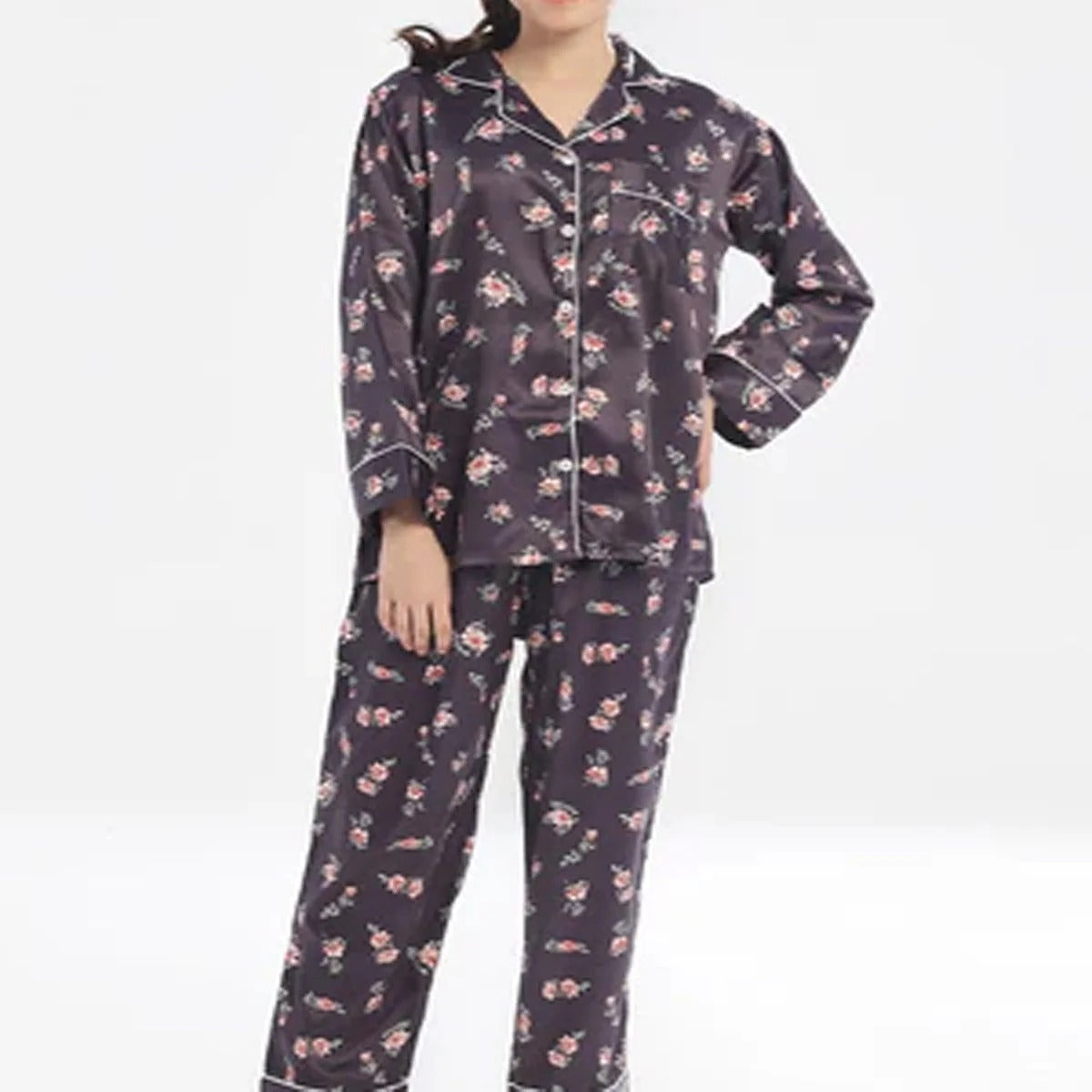 Summer Cooling Linen 2-Piece Pajama Set With Scrunchie