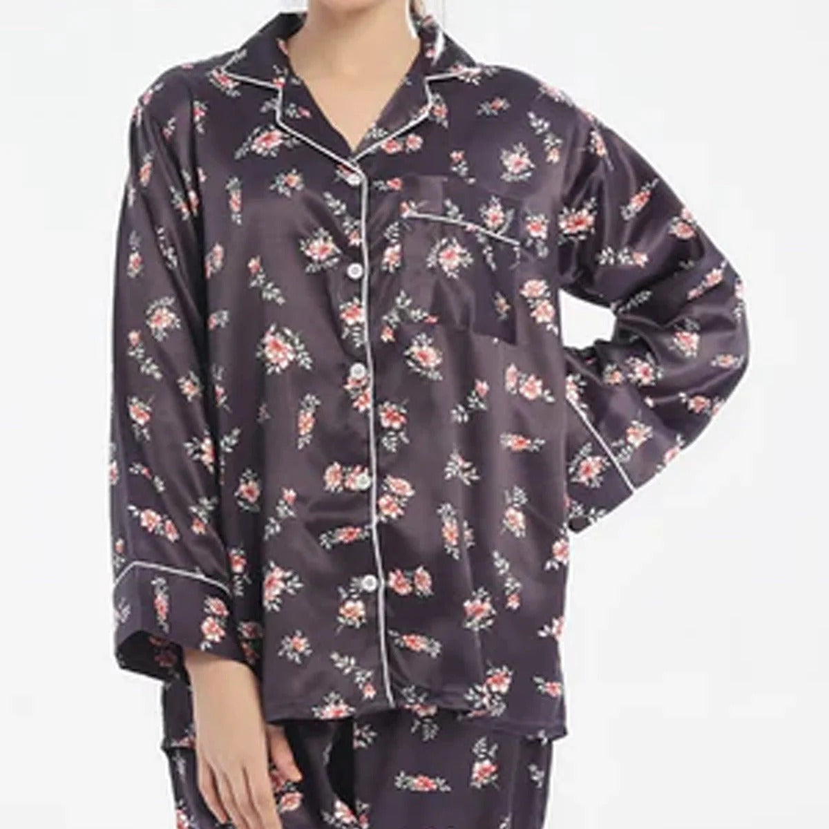 Summer Cooling Linen 2-Piece Pajama Set With Scrunchie