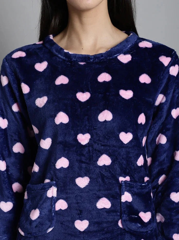 2 Pc Winter Korean Flannel Women Pajamas