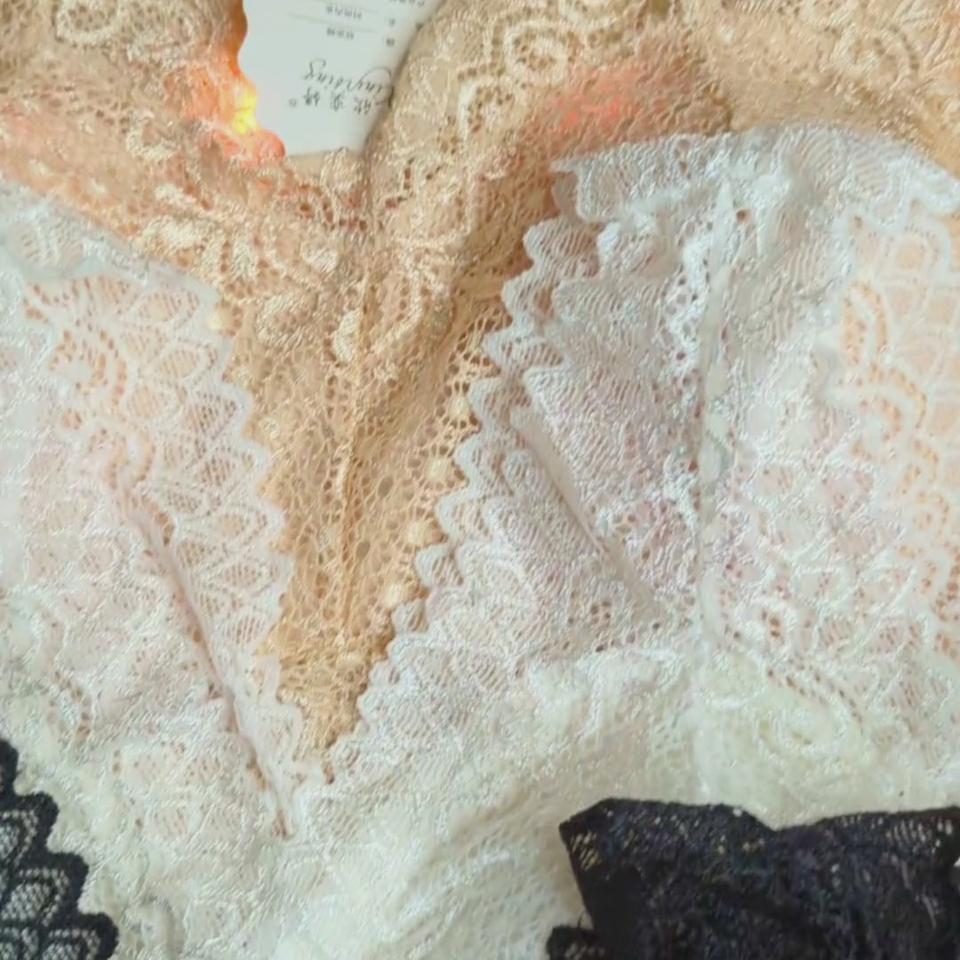 Floral Lace Bralette Padded Wireless Bra