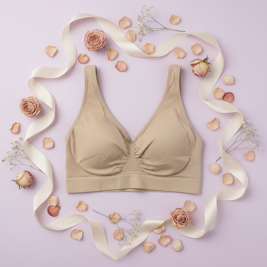Soft stretch women padded bra Pakistan collection in neutral colors.