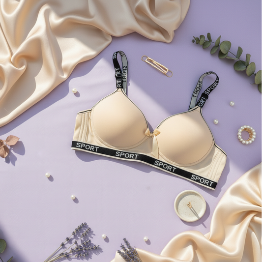 Close-up of the Blush & Lace athletic series, the best women padded bra for comfort and lift.